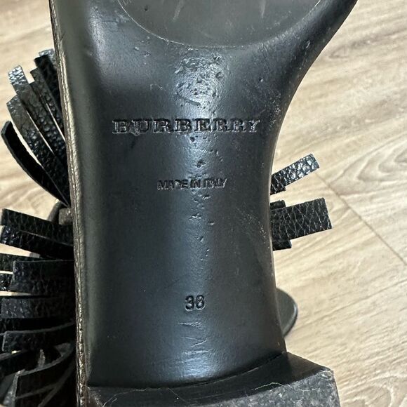 Burberry Gladiator Black Leather Studded Sandals Made in Italy, Size 38 - Picture 8 of 10